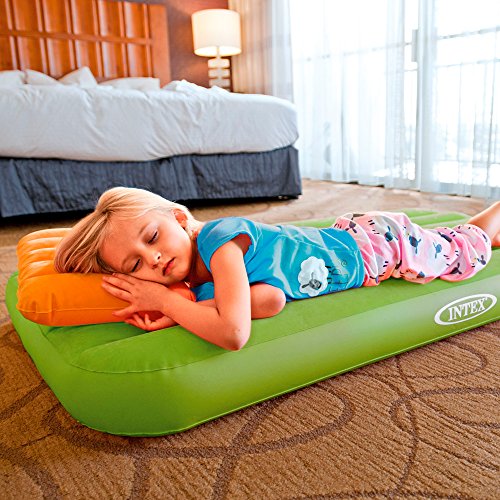 Intex 66801 - Colchón hinchable infantil con almohada Cozy Kidz, verde