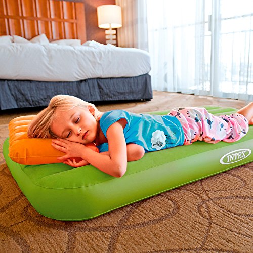 Intex 66801 - Colchón hinchable infantil con almohada Cozy Kidz, verde Intex 66801 - Colchón hinchable infantil con almohada Cozy Kidz, verde