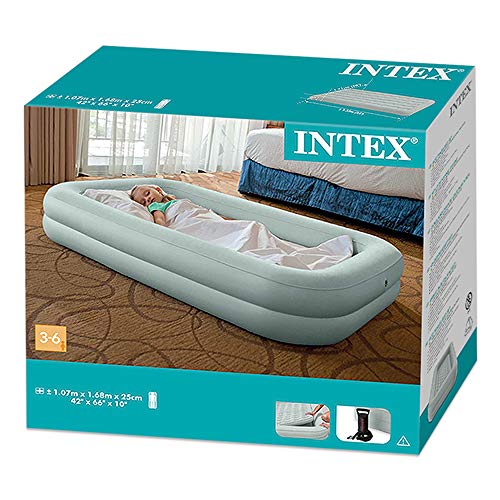 Intex 66810NP - Colchón hinchable infantil e hinchador - 107 x 168 x 25 cm (66810) (modelo variable según imagen), pvc