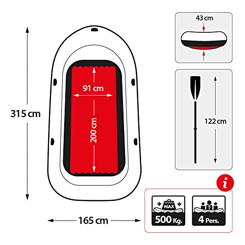 Intex 68324NP - Barca Hinchable Excursion 4 con 2 Remos 315 x 165 x 43 cm