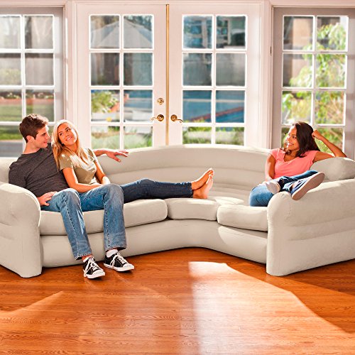 Intex 68575N, Sofá rinconera hinchable, 257x203x76 cm, color crema, three_seats, pvc - 97%; rayon - 3% Intex 68575N, Sofá rinconera hinchable, 257x203x76 cm, color crema, three_seats, pvc - 97%; rayon - 3%