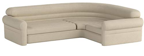 Intex 68575N, Sofá rinconera hinchable, 257x203x76 cm, color crema, three_seats, pvc - 97%; rayon - 3%