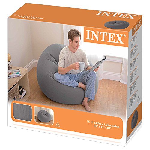 Intex 68579NP - Sillón hinchable beanless 107 x 104 x 69 cm gris