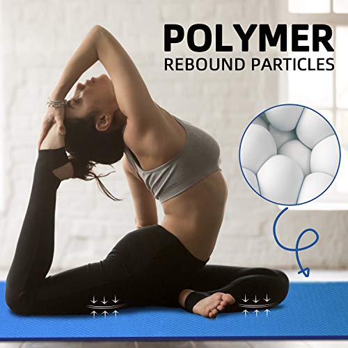 INTEY Esterilla de Yoga Antideslizante, TPE Antideslizante Colchonetas de Pilates, Esterilla Azul sin Estampada, 183 x 66 x 7mm, con Bandolera INTEY Esterilla de Yoga Antideslizante, TPE Antideslizante Colchonetas de Pilates, Esterilla Azul sin Estampada, 183 x 66 x 7mm, con Bandolera