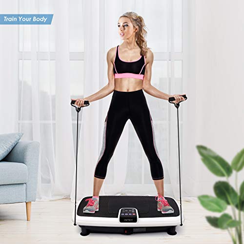 INTEY Plataforma Vibratoria, Máquina de Ejercicio Entrenamiento Masaje, Motor Silencioso con Control Remoto y Bandas de Elásticas para Perder Peso Rápida y Relajar Músculos INTEY Plataforma Vibratoria, Máquina de Ejercicio Entrenamiento Masaje, Motor Silencioso con Control Remoto y Bandas de Elásticas para Perder Peso Rápida y Relajar Músculos