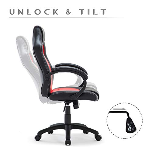 IntimaTe WM Heart Silla de Escritorio de Oficina de PU, Racing,Asiento Giratorio del Escritorio del Ordenador