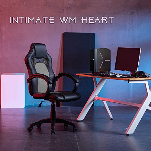 IntimaTe WM Heart Silla de Escritorio de Oficina de PU, Racing,Asiento Giratorio del Escritorio del Ordenador