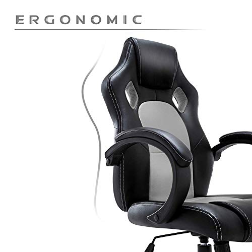 IntimaTe WM Heart Silla de Escritorio de Oficina de PU, Racing,Asiento Giratorio del Escritorio del Ordenador