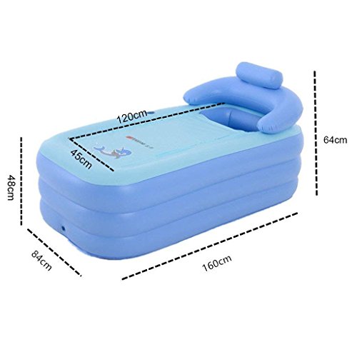 Intime Plegable Inflable Gruesas Adultos Calientes Bañera, Niños Piscina Inflable, Azul