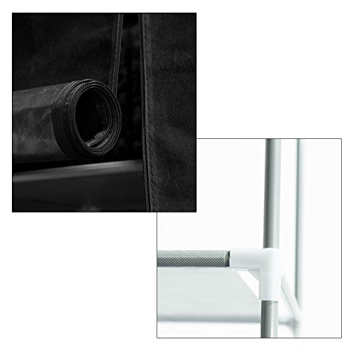 Intirilife Armario Tela Plegable 150x175x45 cm in Negro Cuervo – Guardar Ropa Organizador de Textil Tela Portátil con Cremallera y Barra de Armario per Colgar – Closet Estanteria Exterior Intirilife Armario Tela Plegable 150x175x45 cm in Negro Cuervo – Guardar Ropa Organizador de Textil Tela Portátil con Cremallera y Barra de Armario per Colgar – Closet Estanteria Exterior