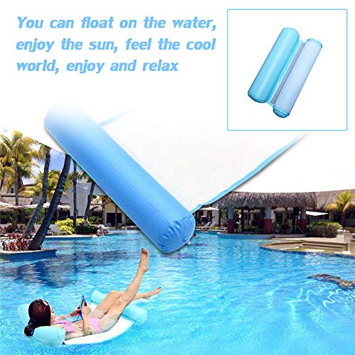 INTVN Hamaca Flotante, Cama Flotante de Agua, Hamaca Playa, Lago Piscina Tumbona, Hamaca Flotante Inflable del Agua, Cama Silla Creativa de Piscina, Sofá Plegable del Aire, Recliner (Azul)