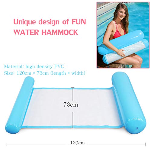 INTVN Hamaca Flotante, Cama Flotante de Agua, Hamaca Playa, Lago Piscina Tumbona, Hamaca Flotante Inflable del Agua, Cama Silla Creativa de Piscina, Sofá Plegable del Aire, Recliner (Azul)