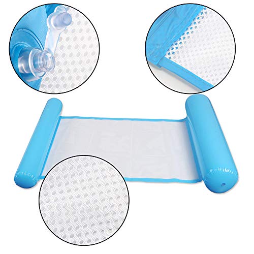 INTVN Hamaca Flotante, Cama Flotante de Agua, Hamaca Playa, Lago Piscina Tumbona, Hamaca Flotante Inflable del Agua, Cama Silla Creativa de Piscina, Sofá Plegable del Aire, Recliner (Azul)