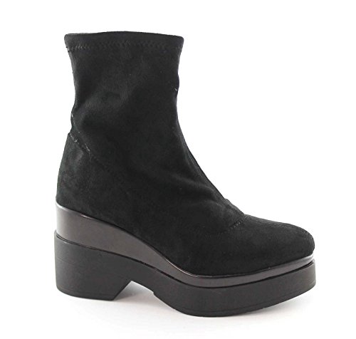 INUOVO MERA Tobillo Negro Vegetariana Plataforma Botas de cuña de Las Mujeres 39 INUOVO MERA Tobillo Negro Vegetariana Plataforma Botas de cuña de Las Mujeres 39