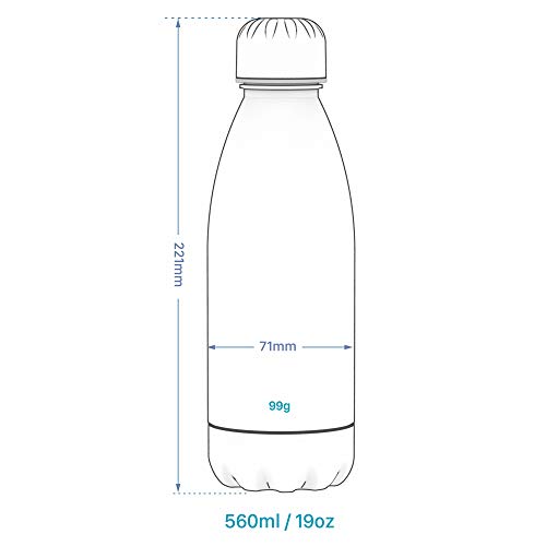 Ion8 Transparente/Acero Botella Agua, Sin Fugas, Rosa, 560ml