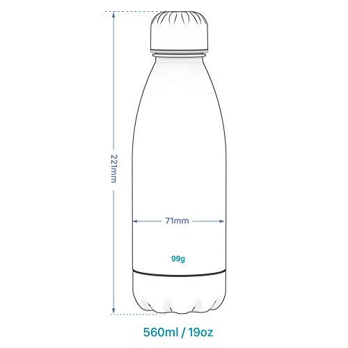 Ion8 Transparente/Acero Botella Agua, Sin Fugas, Rosa, 560ml