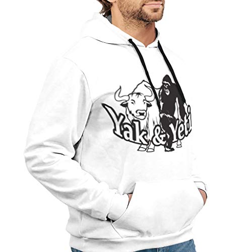 IOVEQG Yak&Yeti - Sudadera con capucha y bolsillo frontal con estampado de varios tipos