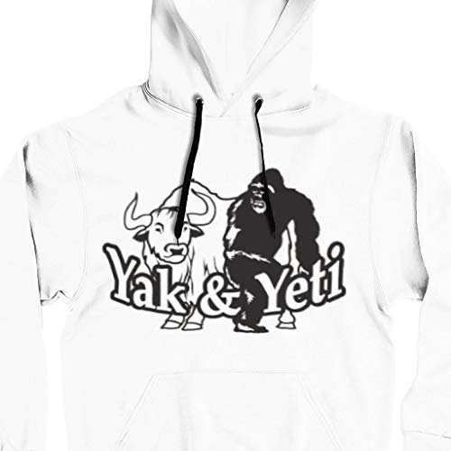 IOVEQG Yak&Yeti - Sudadera con capucha y bolsillo frontal con estampado de varios tipos