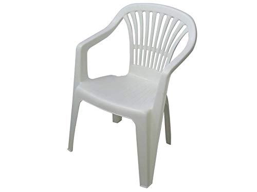 IPAE PROGARDEN Sillon Respaldo BAJO SCILLA Blanco, 54 x 53 x 80