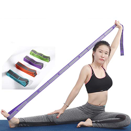 iplusmile Correa Elástica de Yoga Yoga Multifuncional Pilates Cuerdas de Tracción con Estiramiento de Isquiotibiales para Mujeres Damas Principiantes Azul