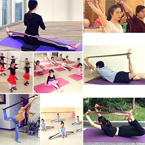 iplusmile Correa Elástica de Yoga Yoga Multifuncional Pilates Cuerdas de Tracción con Estiramiento de Isquiotibiales para Mujeres Damas Principiantes Azul
