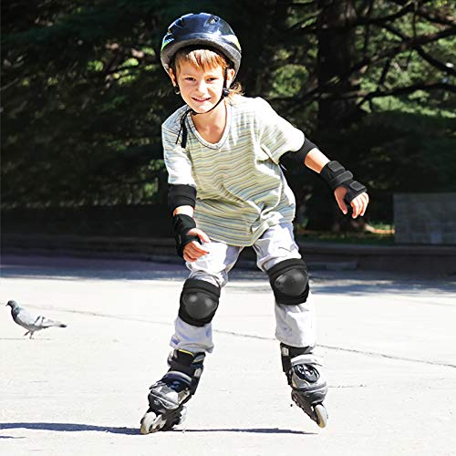 IPSXP Rodillera Patinaje, Almohadillas para Rodillas Codo Muñeca Niños Adolescente Seguridad en la Protecciones para Monopatín, Skate, Patines, Patinaje, Scooter, Bicicleta (45-57.5 kg)