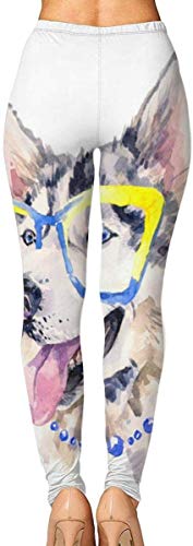 Irener Leggings de Entrenamiento Deportivo con pantalón de Yoga Cute Husky Womens Fitness Yoga Leggings for Sport Capri Yoga Pant(S-2XL)