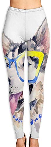 Irener Leggings de Entrenamiento Deportivo con pantalón de Yoga Cute Husky Womens Fitness Yoga Leggings for Sport Capri Yoga Pant(S-2XL)