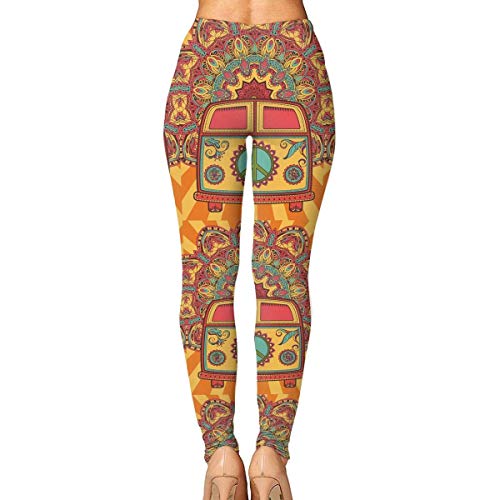 Irener Leggings de Entrenamiento Deportivo con pantalón de Yoga Hippie Vintage Mini Van High Waist Tummy Control Womens Yoga Workout Pantsn Irener Leggings de Entrenamiento Deportivo con pantalón de Yoga Hippie Vintage Mini Van High Waist Tummy Control Womens Yoga Workout Pantsn