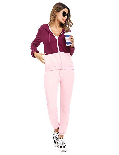 Irevial Chandal Conjunto para Mujer Invierno, Conjunto Chandal Mujer Completo Algodon Chaqueta y Pantalón Deportivo Mujer Manga Larga con Cremallera Dos Piezas Irevial Chandal Conjunto para Mujer Invierno, Conjunto Chandal Mujer Completo Algodon Chaqueta y Pantalón Deportivo Mujer Manga Larga con Cremallera Dos Piezas