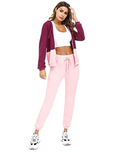 Irevial Chandal Conjunto para Mujer Invierno, Conjunto Chandal Mujer Completo Algodon Chaqueta y Pantalón Deportivo Mujer Manga Larga con Cremallera Dos Piezas Irevial Chandal Conjunto para Mujer Invierno, Conjunto Chandal Mujer Completo Algodon Chaqueta y Pantalón Deportivo Mujer Manga Larga con Cremallera Dos Piezas