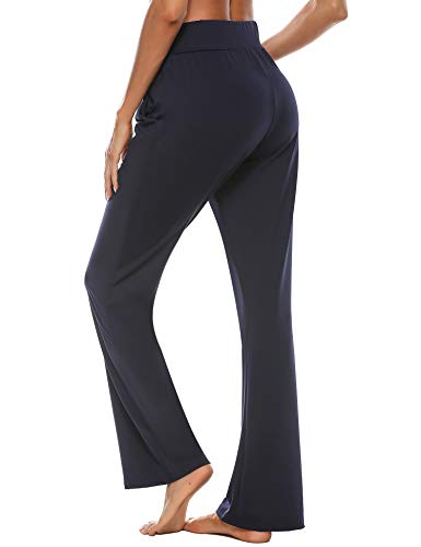 Irevial Pantalones de Yoga para Mujer Modal Invierno,Algodon Alta Cintura Elásticos pantalón de Campana con cordón, Casuales Chandal Deportivo Verano,para Pilates Jogger Fitness