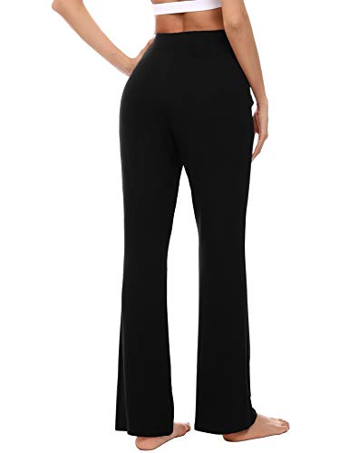 Irevial Pantalones de Yoga para Mujer Modal,100% Algodon,Alta Cintura Elásticos pantalón de Campana con cordón, Casuales Chandal Deportivo con Bolsillos para Pilates Jogger Fitness Irevial Pantalones de Yoga para Mujer Modal,100% Algodon,Alta Cintura Elásticos pantalón de Campana con cordón, Casuales Chandal Deportivo con Bolsillos para Pilates Jogger Fitness
