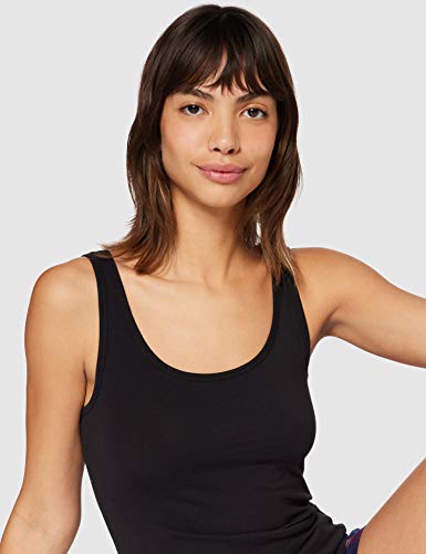 IRIS & LILLY Camiseta de Tirantes de Algodón para Mujer, Pack de 2, 2 x Negro, Medium IRIS & LILLY Camiseta de Tirantes de Algodón para Mujer, Pack de 2, 2 x Negro, Medium