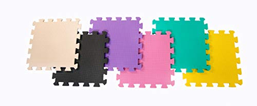 Iris Ohyama – Alfombra de protección de suelo Puzzle/alfombra de actividades para bebé y niño, goma EVA, rosa, 45 cm