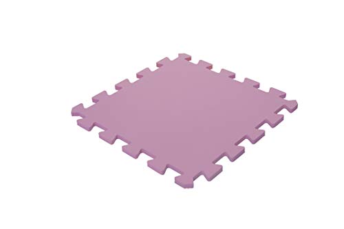 Iris Ohyama – Alfombra de protección de suelo Puzzle/alfombra de actividades para bebé y niño, goma EVA, rosa, 45 cm