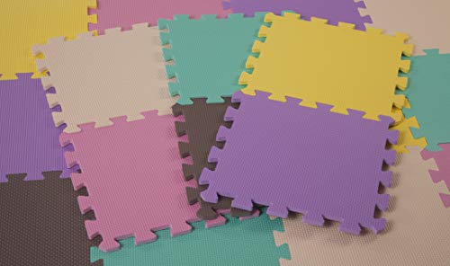 Iris Ohyama – Alfombra de protección de suelo Puzzle/alfombra de actividades para bebé y niño, goma EVA, rosa, 45 cm