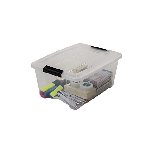 Iris Ohyama New Top Box NTB-15 - lote de 3 cajas apilables de almacenamiento, Transparente, 15 L