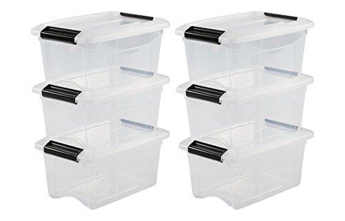 Iris Ohyama New Top Box NTB-5 - Cajas de Almacenamiento Apilables, Transparente, 5 L, Lote de 6