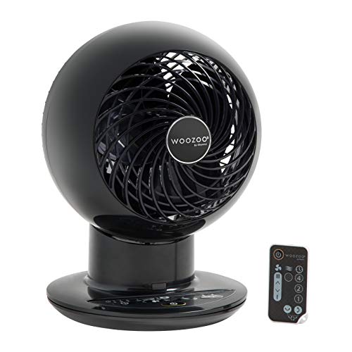 Iris Ohyama, ventilador silencioso, oscilante y ultra potente con control remoto - Woozoo - PCF-SC15T, negro, 38 W, 30 m²