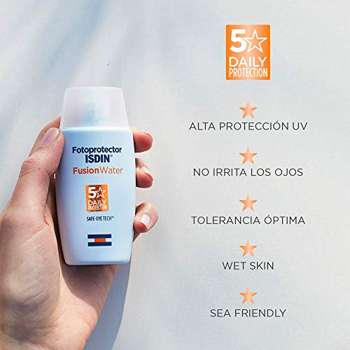 ISDIN - Fotoprotector Fusion Water SPF 50 - Protector solar facial de fase acuosa para uso diario, 50 ml