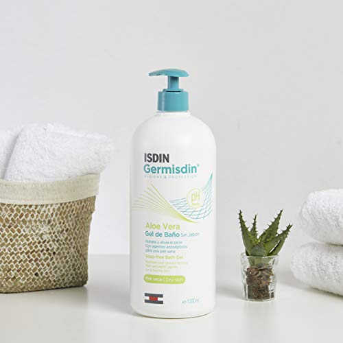 ISDIN Germisdin Aloe Vera Higiene corporal y manos, Gel de Baño recomendado para Piel Seca, 1000ml