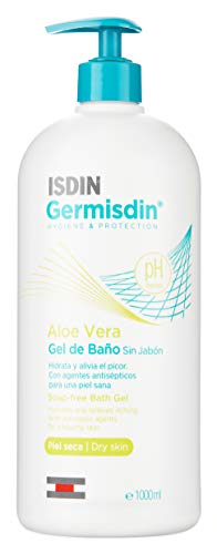 ISDIN Germisdin Aloe Vera Higiene corporal y manos, Gel de Baño recomendado para Piel Seca, 1000ml