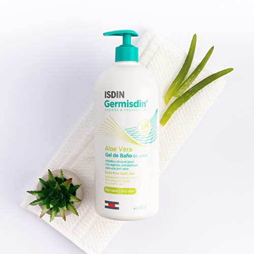 ISDIN Germisdin Aloe Vera Higiene corporal y manos, Gel de Baño recomendado para Piel Seca, 1000ml