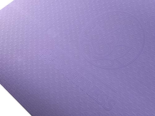 Iseaa Esterilla para Yoga Pilates Fitness Gimnasia TPE - Tapete de Yoga - Yoga Mat Esterilla Antideslizante y Ligero con Grosor de 6mm, tamaño 183cm x 61cm - Púrpura/Violeta