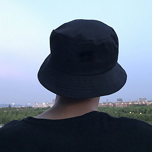 ISIYINER Sombrero del Pescador Algodón Plegable Bucket Hat Unisex Al Aire Libre Negro ISIYINER Sombrero del Pescador Algodón Plegable Bucket Hat Unisex Al Aire Libre Negro