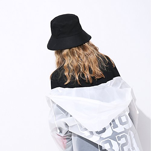 ISIYINER Sombrero del Pescador Algodón Plegable Bucket Hat Unisex Al Aire Libre Negro ISIYINER Sombrero del Pescador Algodón Plegable Bucket Hat Unisex Al Aire Libre Negro