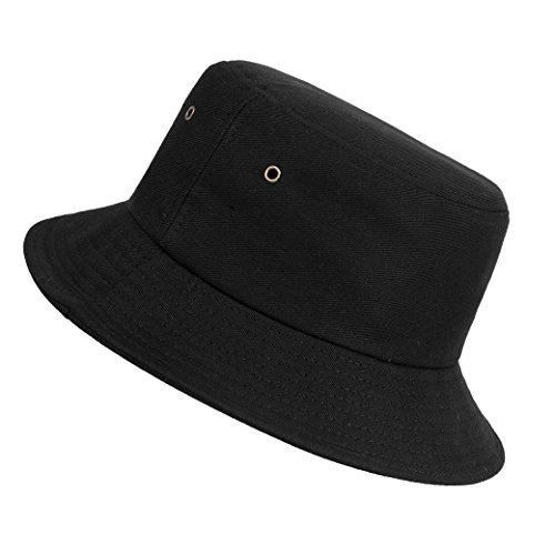 ISIYINER Sombrero del Pescador Algodón Plegable Bucket Hat Unisex Al Aire Libre Negro ISIYINER Sombrero del Pescador Algodón Plegable Bucket Hat Unisex Al Aire Libre Negro