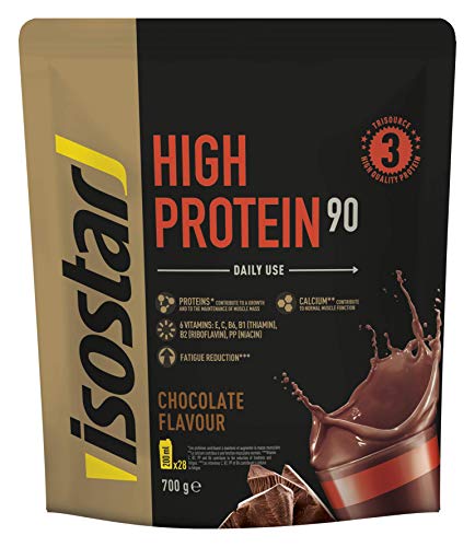 Isostar High Protein 90 - proteína en polvo de alta calidad - proteína en polvo con aminoácidos y calcio para un desarrollo muscular efectivo - chocolate, 700 g