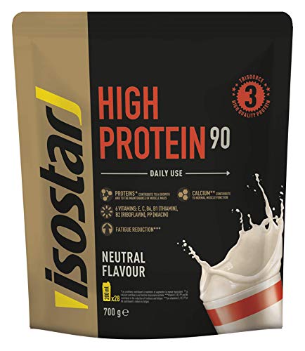 Isostar High Protein 90 - proteína en polvo de alta calidad - proteína en polvo con aminoácidos y calcio para una construcción muscular efectiva - neutral, 700 g